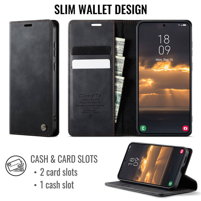 CaseMe Samsung Galaxy S24 FE Magnetic Wallet Case with RFID Blocking