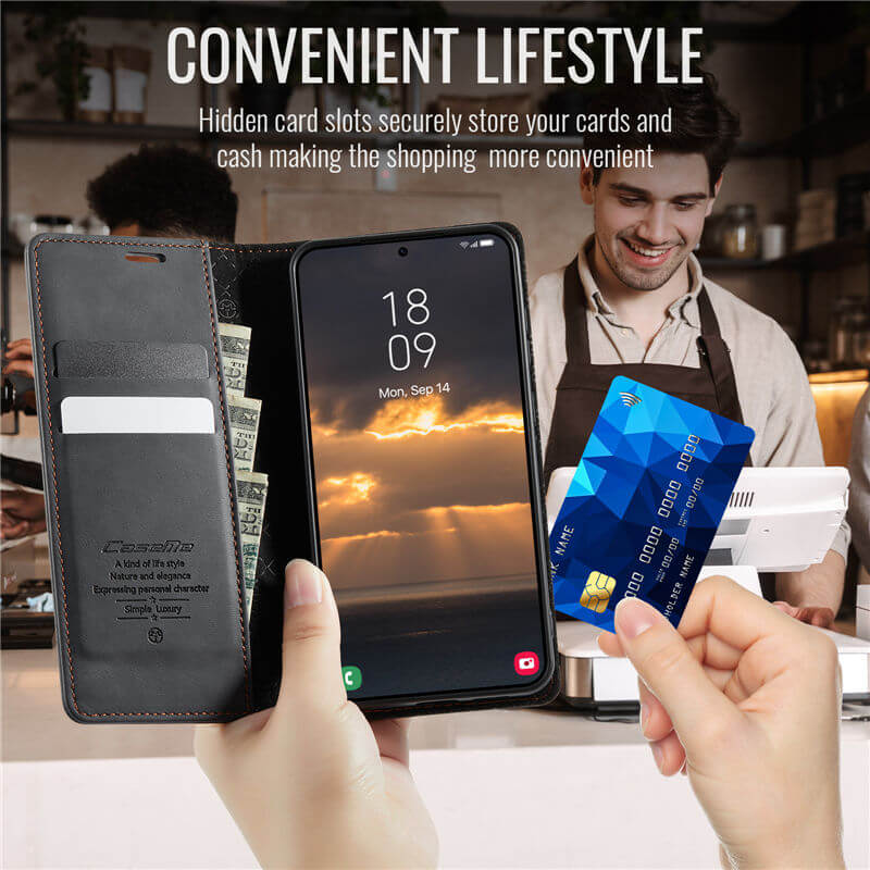 CaseMe Samsung Galaxy S24 FE Magnetic Wallet Case with RFID Blocking