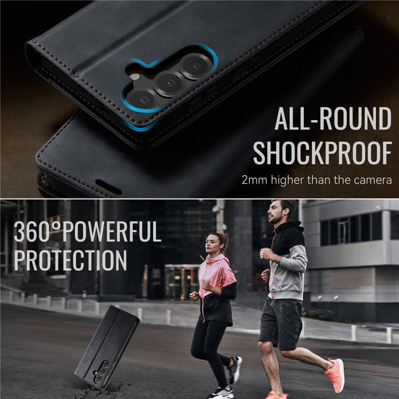 CaseMe Samsung Galaxy S24 FE Magnetic Wallet Case with RFID Blocking