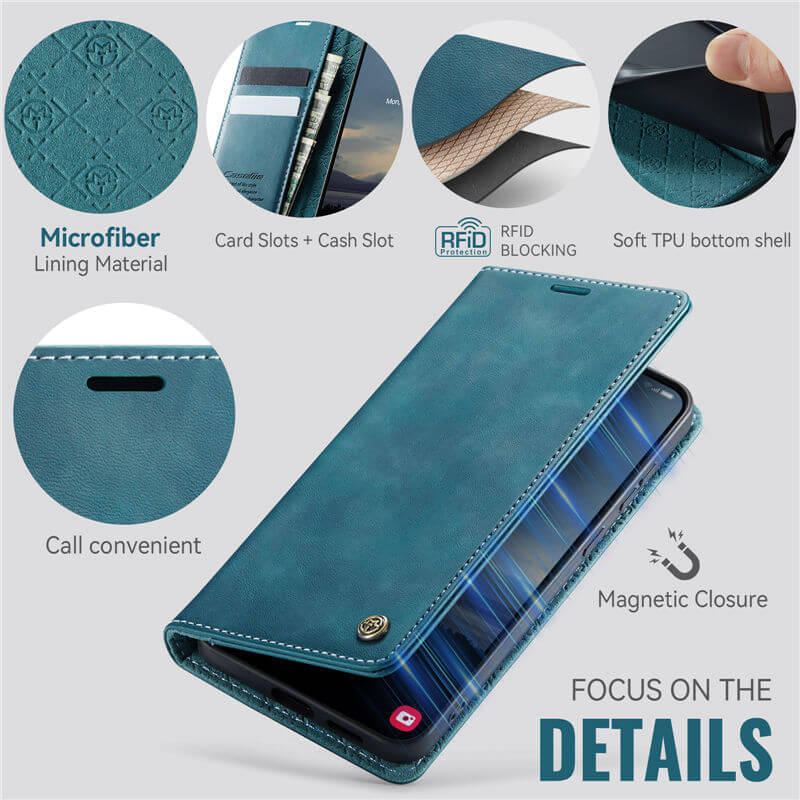 CaseMe Samsung Galaxy S25 Plus Magnetic Wallet Case with RFID Blocking