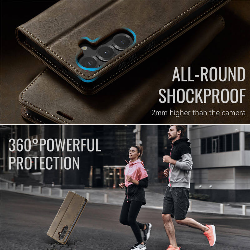 CaseMe Samsung Galaxy S24 FE Magnetic Wallet Case with RFID Blocking
