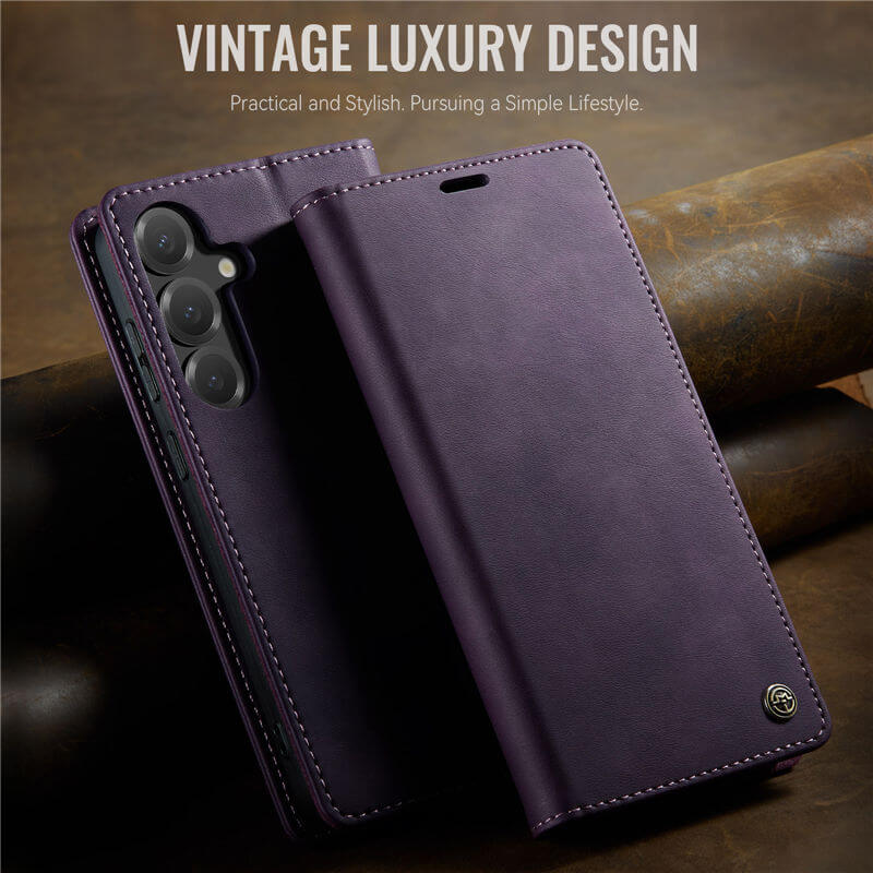 CaseMe Samsung Galaxy S25 Plus Magnetic Wallet Case with RFID Blocking