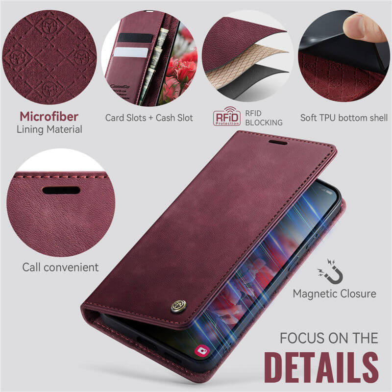 CaseMe Samsung Galaxy S24 Plus Magnetic Wallet Case with RFID Blocking