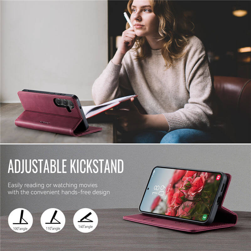 CaseMe Samsung Galaxy S24 Plus Magnetic Wallet Case with RFID Blocking