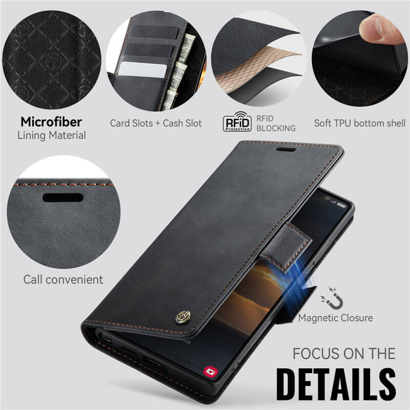 CaseMe Samsung Galaxy S25 Ultra Magnetic Wallet Case with RFID Blocking