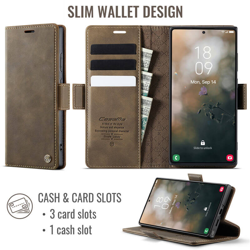 CaseMe Samsung Galaxy S25 Ultra Magnetic Wallet Case with RFID Blocking