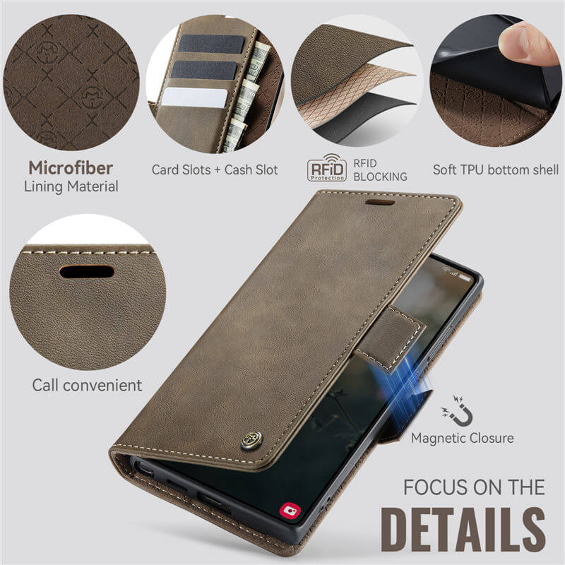 CaseMe Samsung Galaxy S25 Ultra Magnetic Wallet Case with RFID Blocking