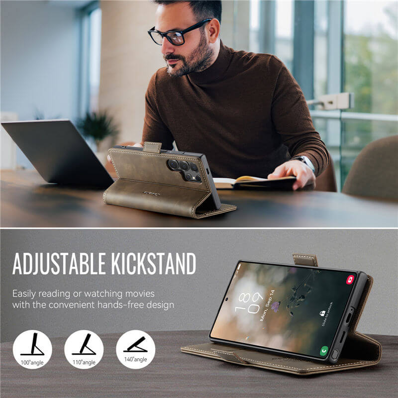 CaseMe Samsung Galaxy S25 Ultra Magnetic Wallet Case with RFID Blocking