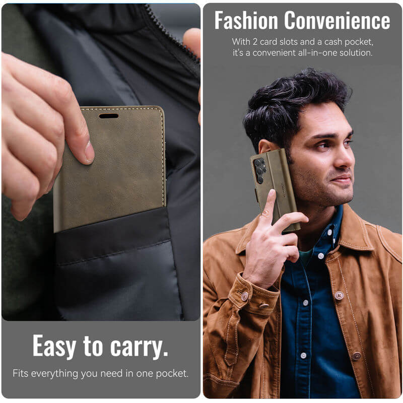 CaseMe Samsung Galaxy S25 Ultra Magnetic Wallet Case with RFID Blocking