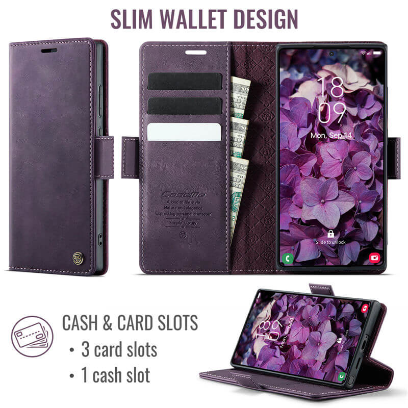 CaseMe Samsung Galaxy S25 Ultra Magnetic Wallet Case with RFID Blocking