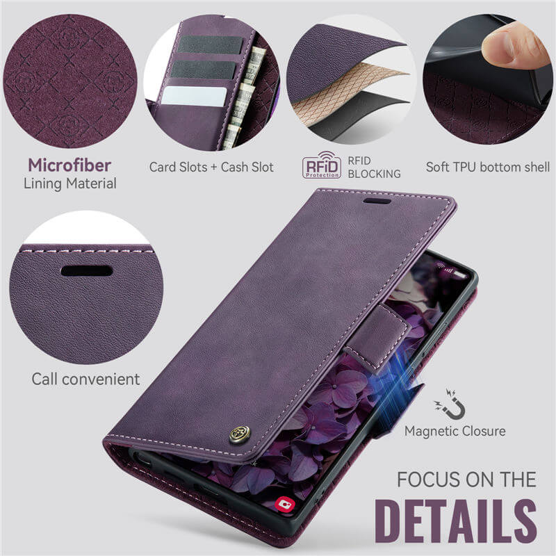 CaseMe Samsung Galaxy S25 Ultra Magnetic Wallet Case with RFID Blocking