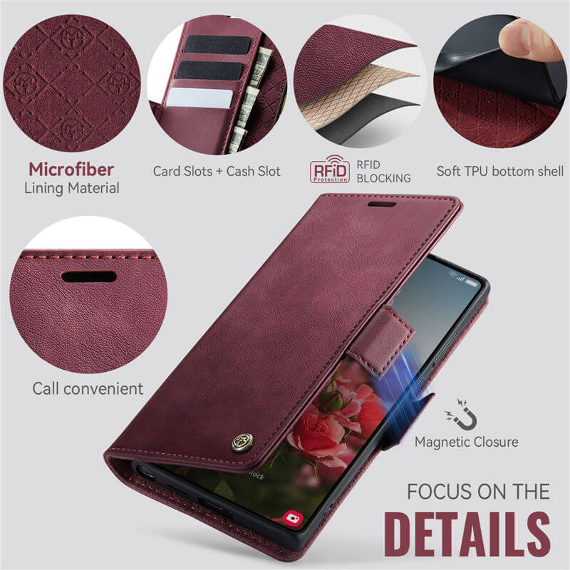 CaseMe Samsung Galaxy S25 Ultra Magnetic Wallet Case with RFID Blocking
