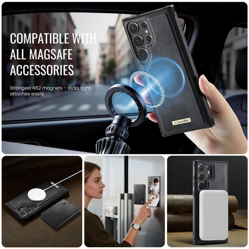 CaseMe Samsung Galaxy S24 Ultra 2-in-1 Detachable Magnetic Wallet Case