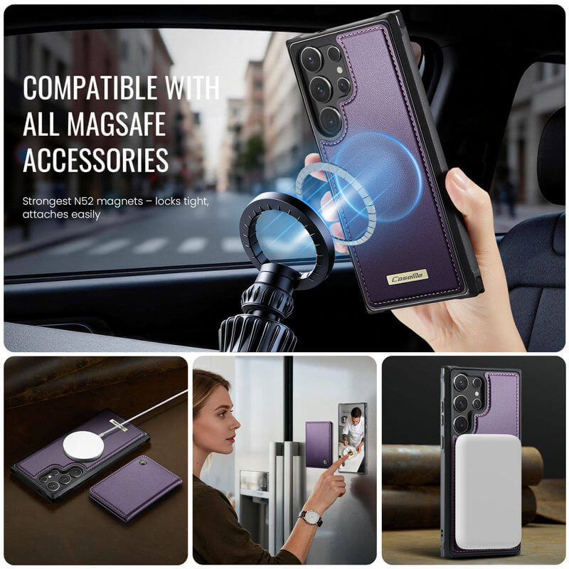 CaseMe Samsung Galaxy S24 Ultra 2-in-1 Detachable Magnetic Wallet Case