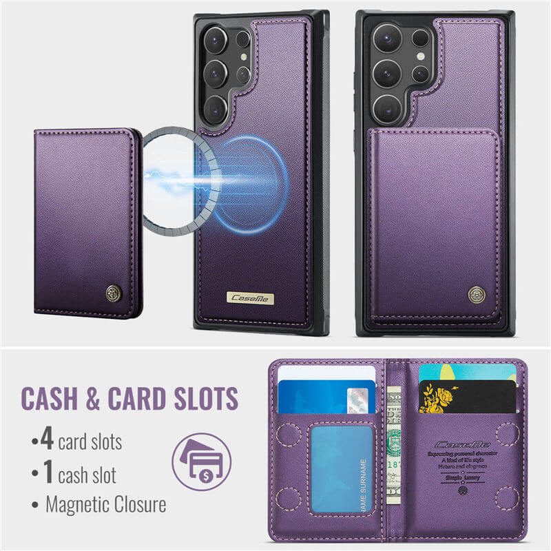 CaseMe Samsung Galaxy S24 Ultra 2-in-1 Detachable Magnetic Wallet Case