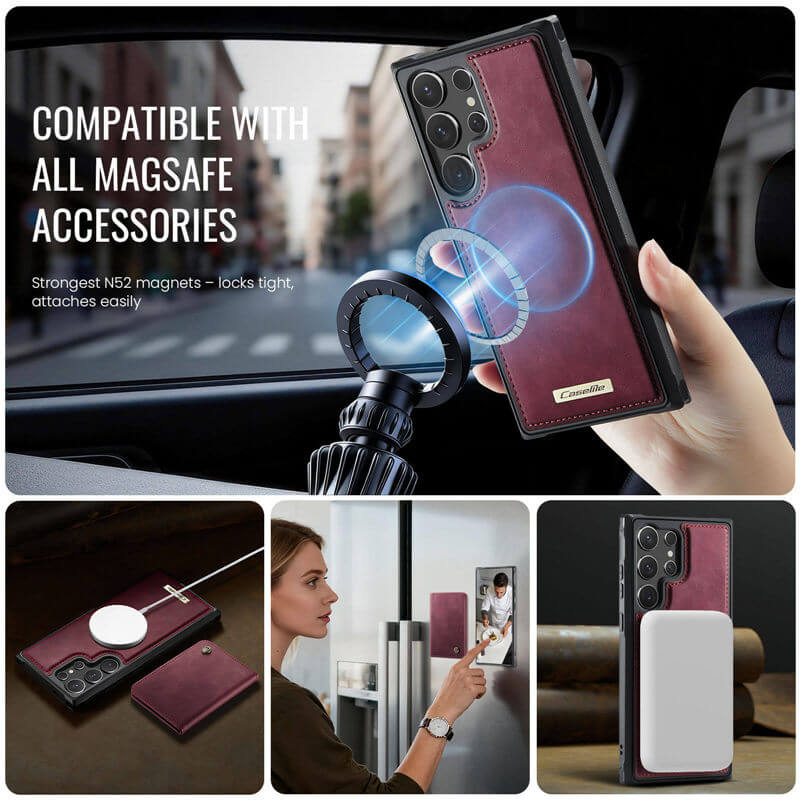 CaseMe Samsung Galaxy S24 Ultra 2-in-1 Detachable Magnetic Wallet Case
