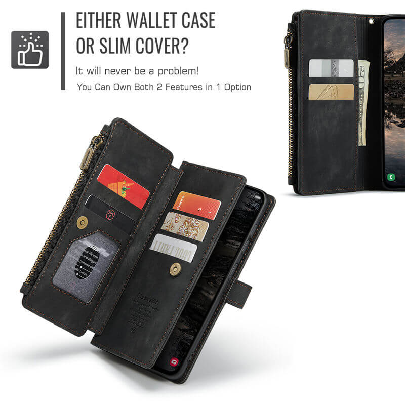 CaseMe Samsung Galaxy S25 Wallet Case with Wrist Strap