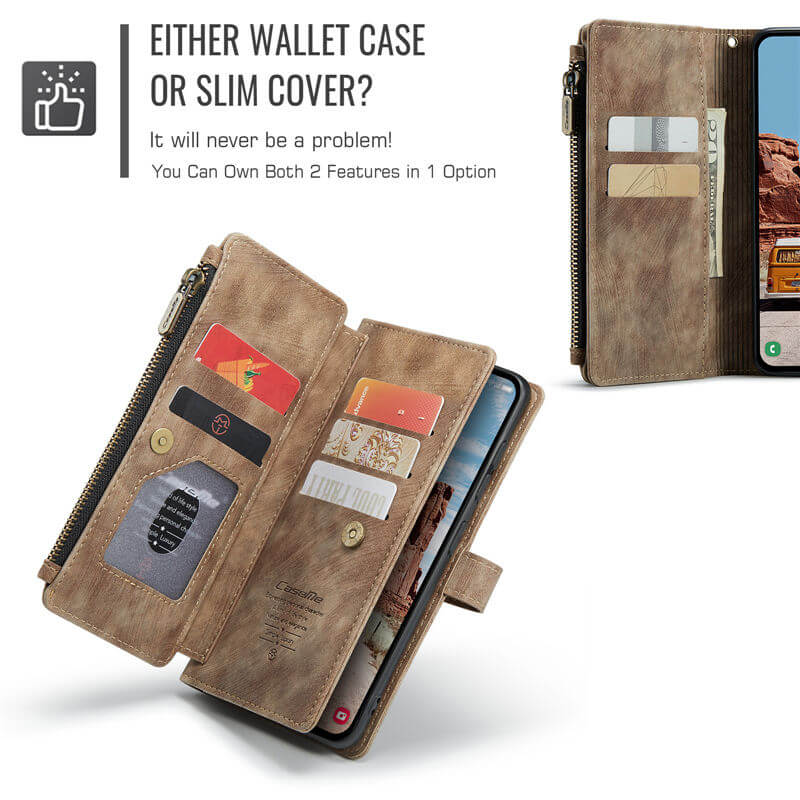 CaseMe Samsung Galaxy S25 Wallet Case with Wrist Strap