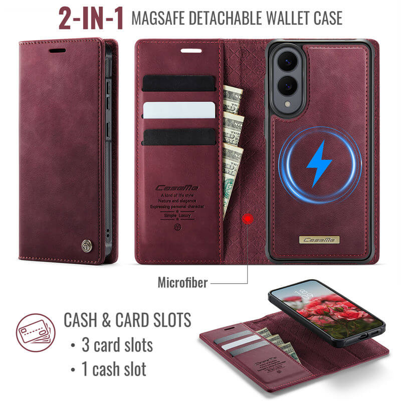 CaseMe Samsung Galaxy S25 Edge 2-in-1 Magnetic Wallet Case