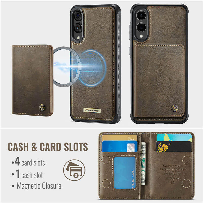 CaseMe Samsung Galaxy S25 Edge 2-in-1 Detachable Magnetic Wallet Case