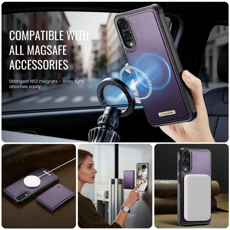 CaseMe Samsung Galaxy S25 Edge 2-in-1 Detachable Magnetic Wallet Case