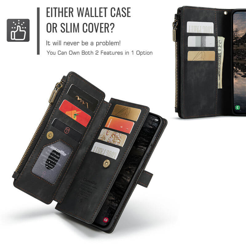 CaseMe Samsung Galaxy S25 Plus Wallet Case with Wrist Strap