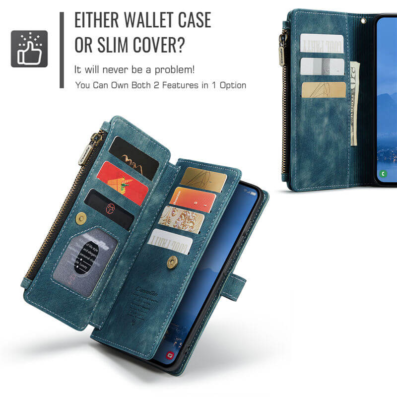 CaseMe Samsung Galaxy S25 Plus Wallet Case with Wrist Strap