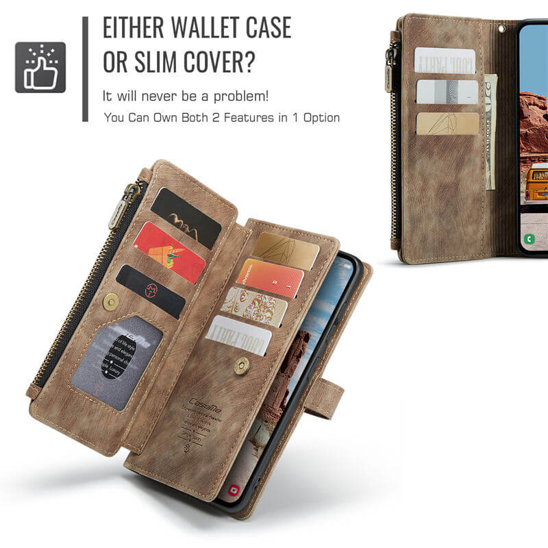 CaseMe Samsung Galaxy S25 Plus Wallet Case with Wrist Strap