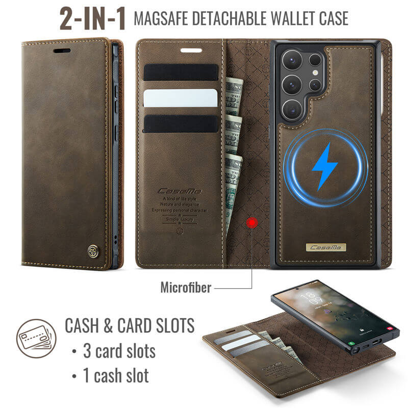 CaseMe Samsung Galaxy S25 Ultra 2-in-1 Magnetic Wallet Case