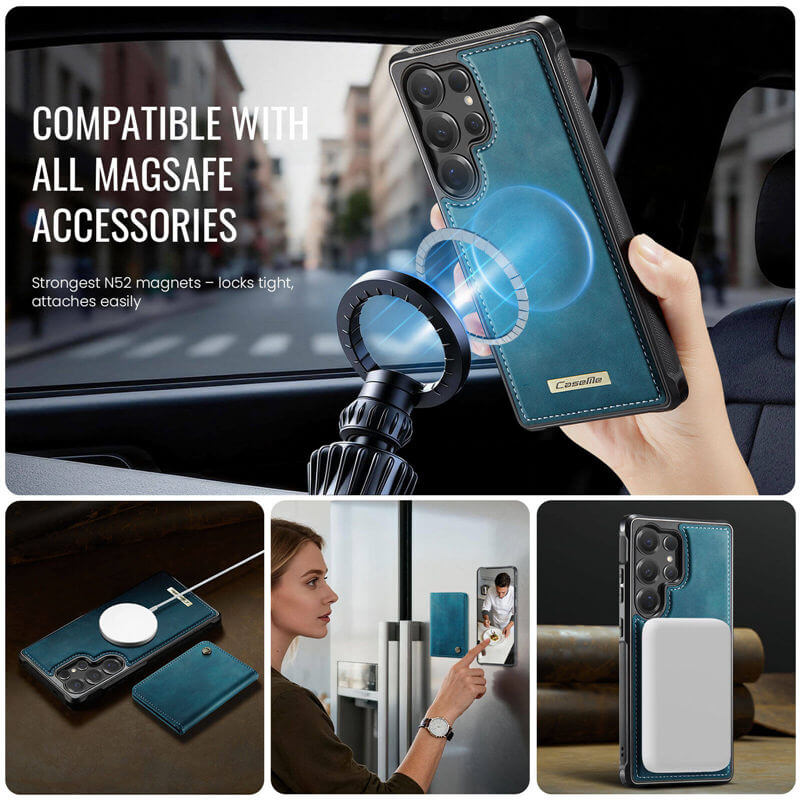 CaseMe Samsung Galaxy S25 Ultra 2-in-1 Detachable Magnetic Wallet Case