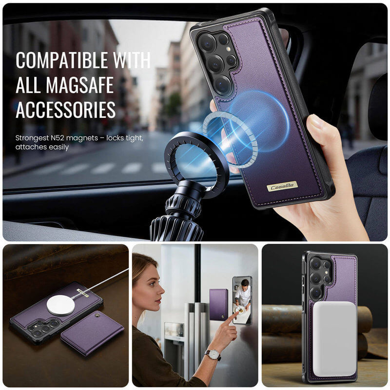 CaseMe Samsung Galaxy S25 Ultra 2-in-1 Detachable Magnetic Wallet Case