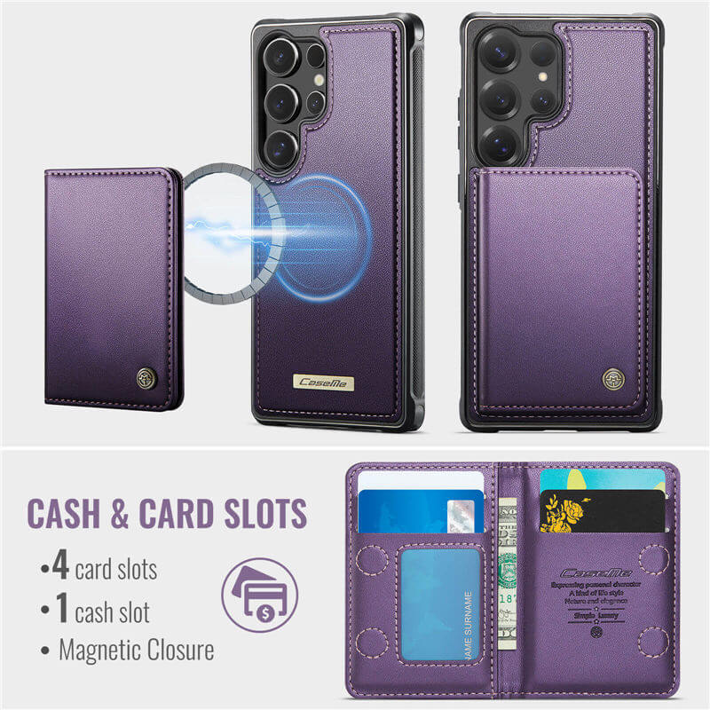 CaseMe Samsung Galaxy S25 Ultra 2-in-1 Detachable Magnetic Wallet Case