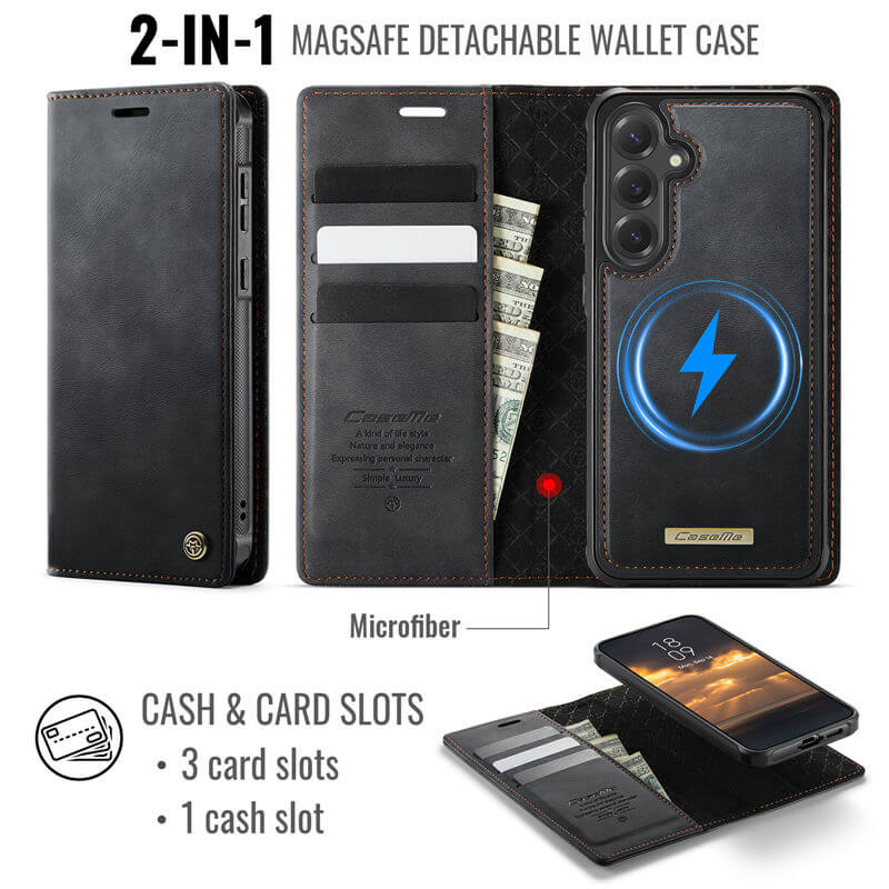 CaseMe Samsung Galaxy S24 FE 2-in-1 Magnetic Wallet Case