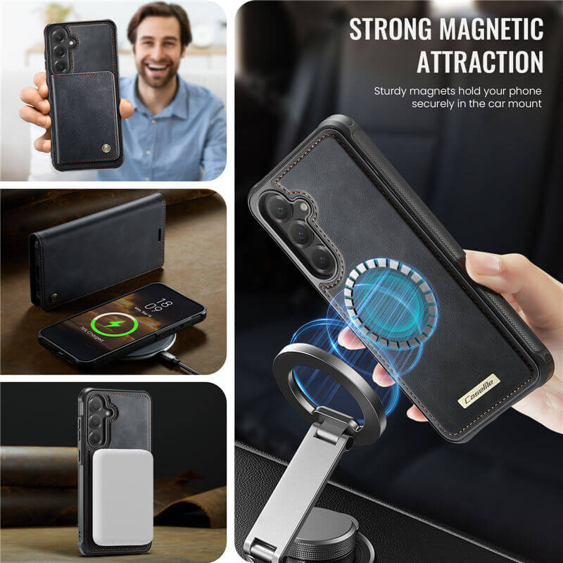 CaseMe Samsung Galaxy S24 FE 2-in-1 Magnetic Wallet Case