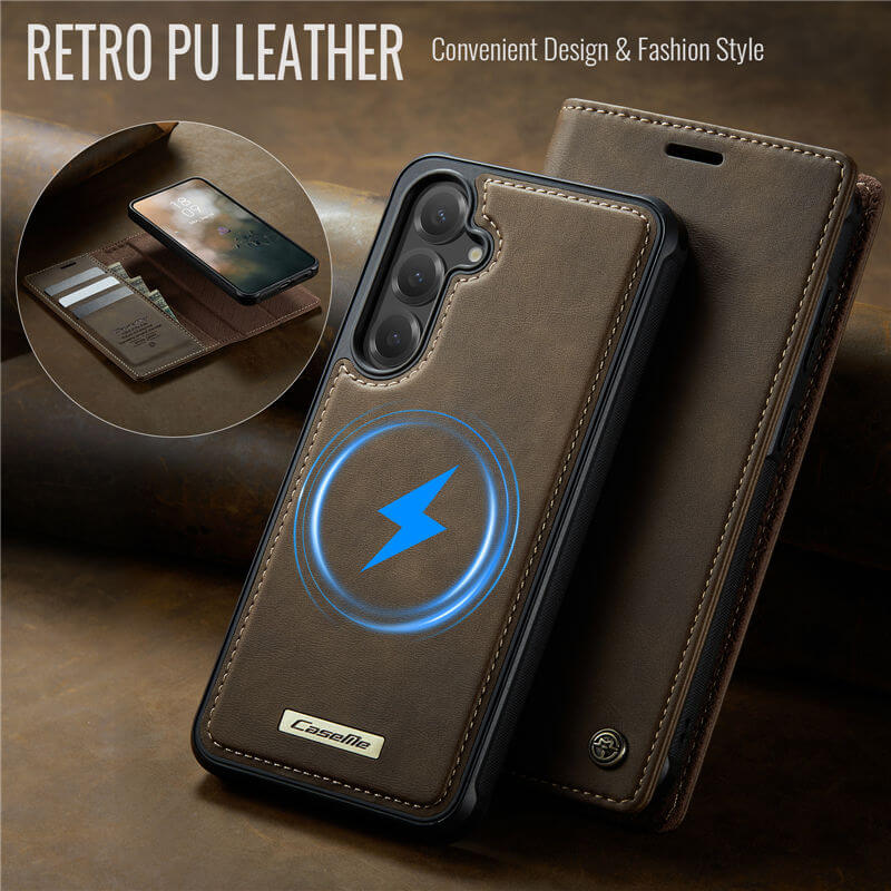 CaseMe Samsung Galaxy S25 Plus 2-in-1 Magnetic Wallet Case