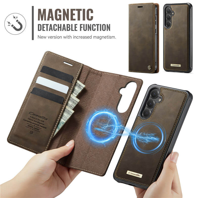CaseMe Samsung Galaxy S25 Plus 2-in-1 Magnetic Wallet Case