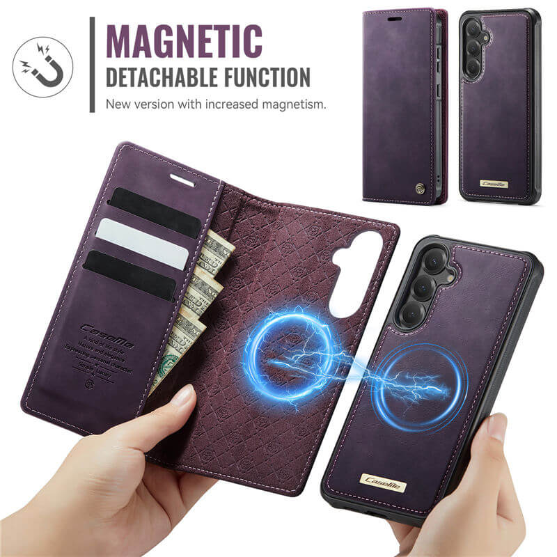 CaseMe Samsung Galaxy S25 Plus 2-in-1 Magnetic Wallet Case