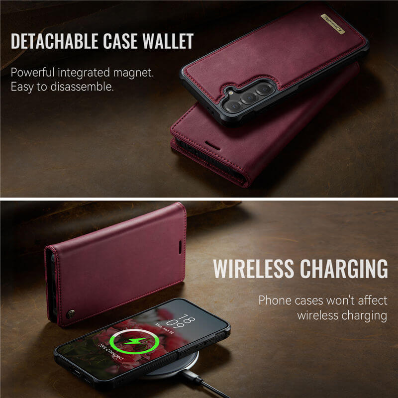 CaseMe Samsung Galaxy S25 Plus 2-in-1 Magnetic Wallet Case