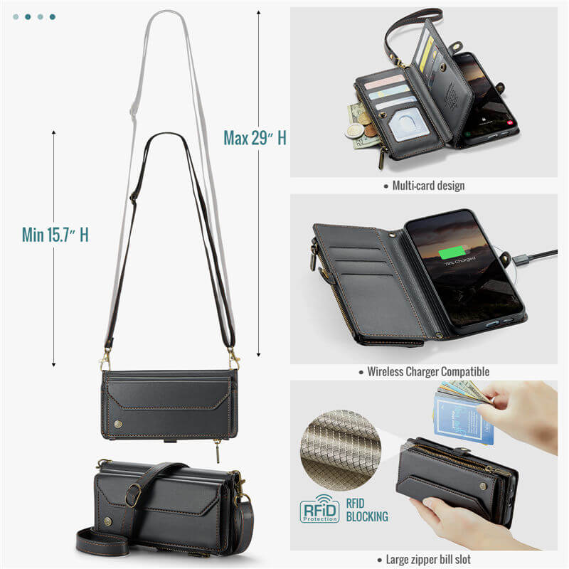 CaseMe Samsung Galaxy S26 Plus Wallet RFID Blocking Crossbody Phone Case