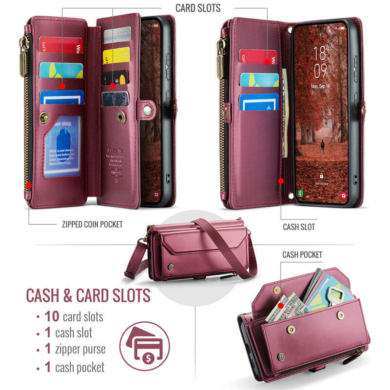 CaseMe Samsung Galaxy S26 Plus Wallet RFID Blocking Crossbody Phone Case