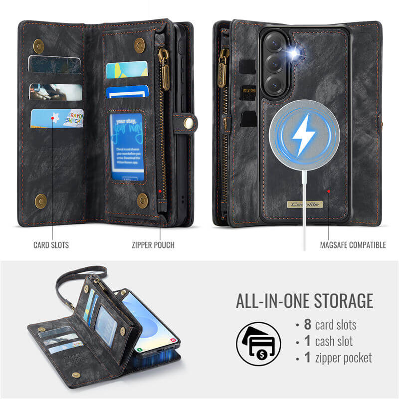CaseMe Samsung Galaxy S26 2-in-1 Magnetic RFID Wallet Case