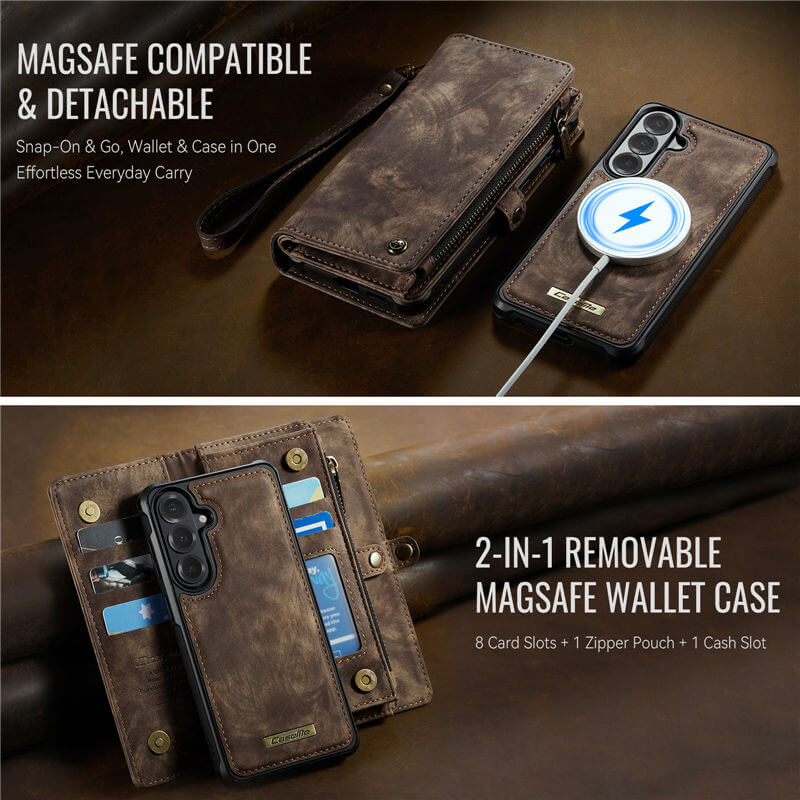 CaseMe Samsung Galaxy S26 Plus 2-in-1 Magnetic RFID Wallet Case