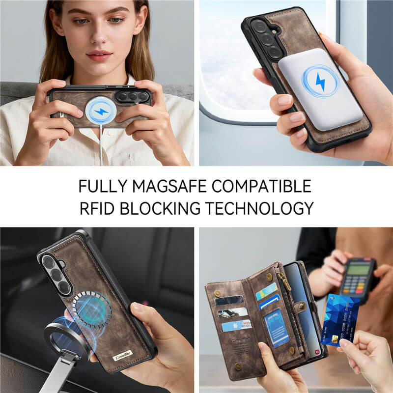 CaseMe Samsung Galaxy S26 Plus 2-in-1 Magnetic RFID Wallet Case