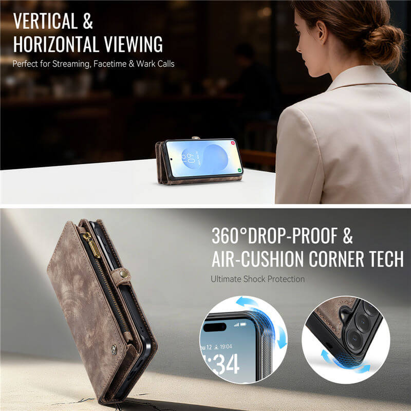 CaseMe Samsung Galaxy S26 Plus 2-in-1 Magnetic RFID Wallet Case