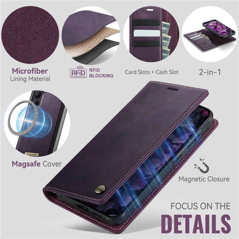 CaseMe Samsung Galaxy S26 2-in-1 Magnetic Wallet Case