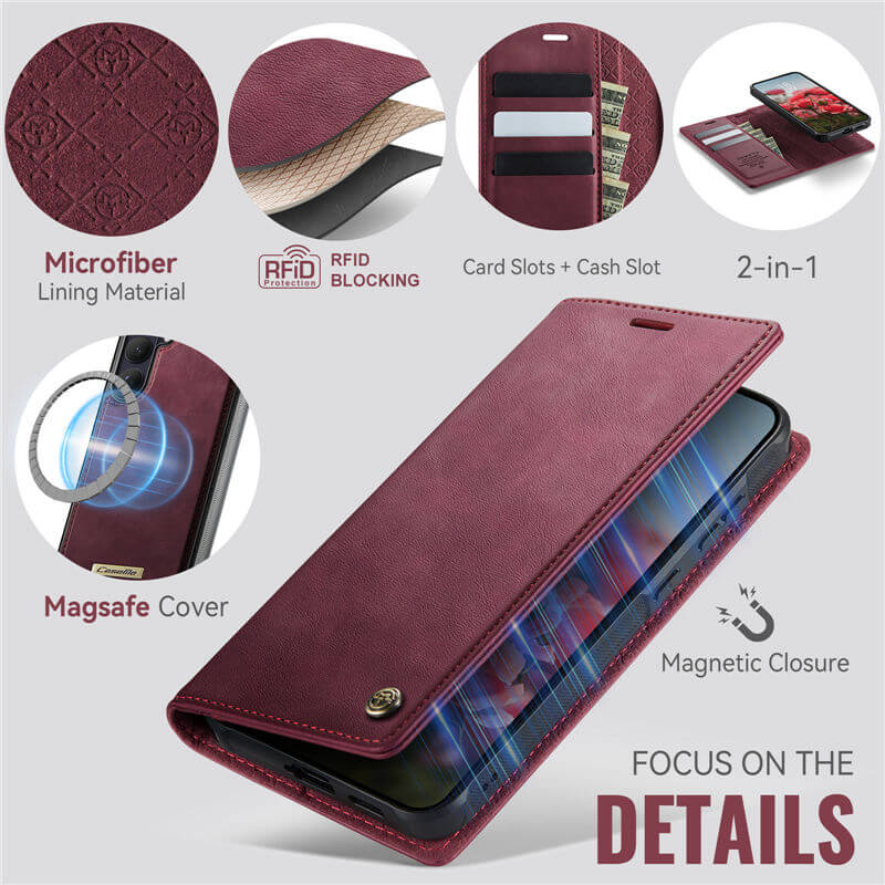 CaseMe Samsung Galaxy S26 Plus 2-in-1 Magnetic Wallet Case