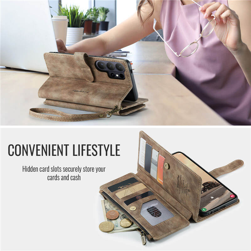 CaseMe Samsung Galaxy S26 Ultra Wallet Case with Wrist Strap