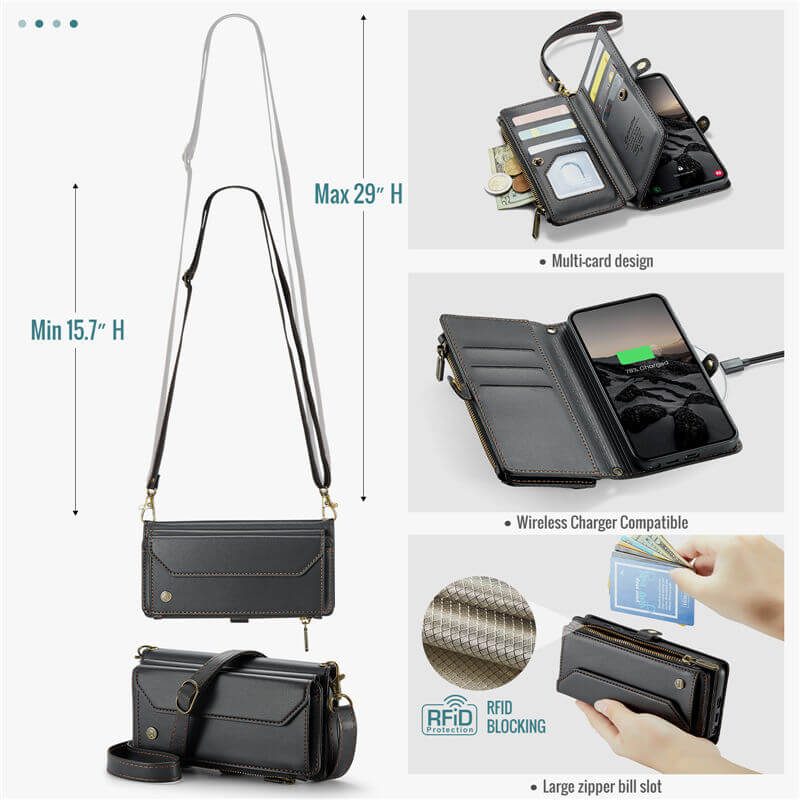 CaseMe Samsung Galaxy S26 Ultra Wallet RFID Blocking Crossbody Phone Case