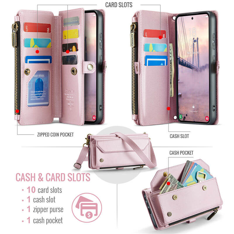 CaseMe Samsung Galaxy S26 Ultra Wallet RFID Blocking Crossbody Phone Case