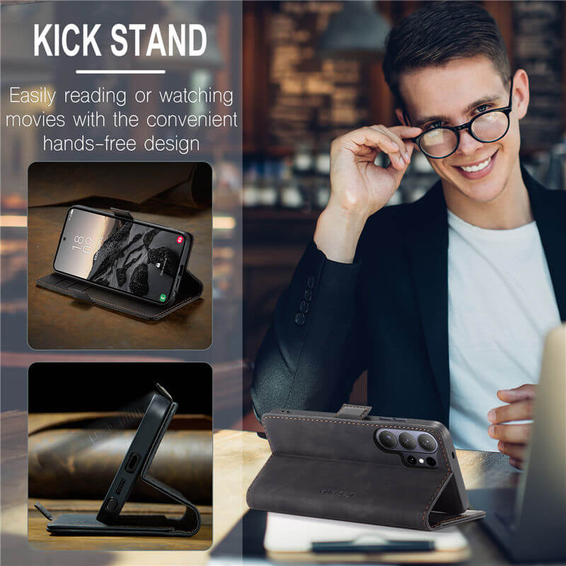 CaseMe Samsung Galaxy S25 Wallet Suede Leather Case